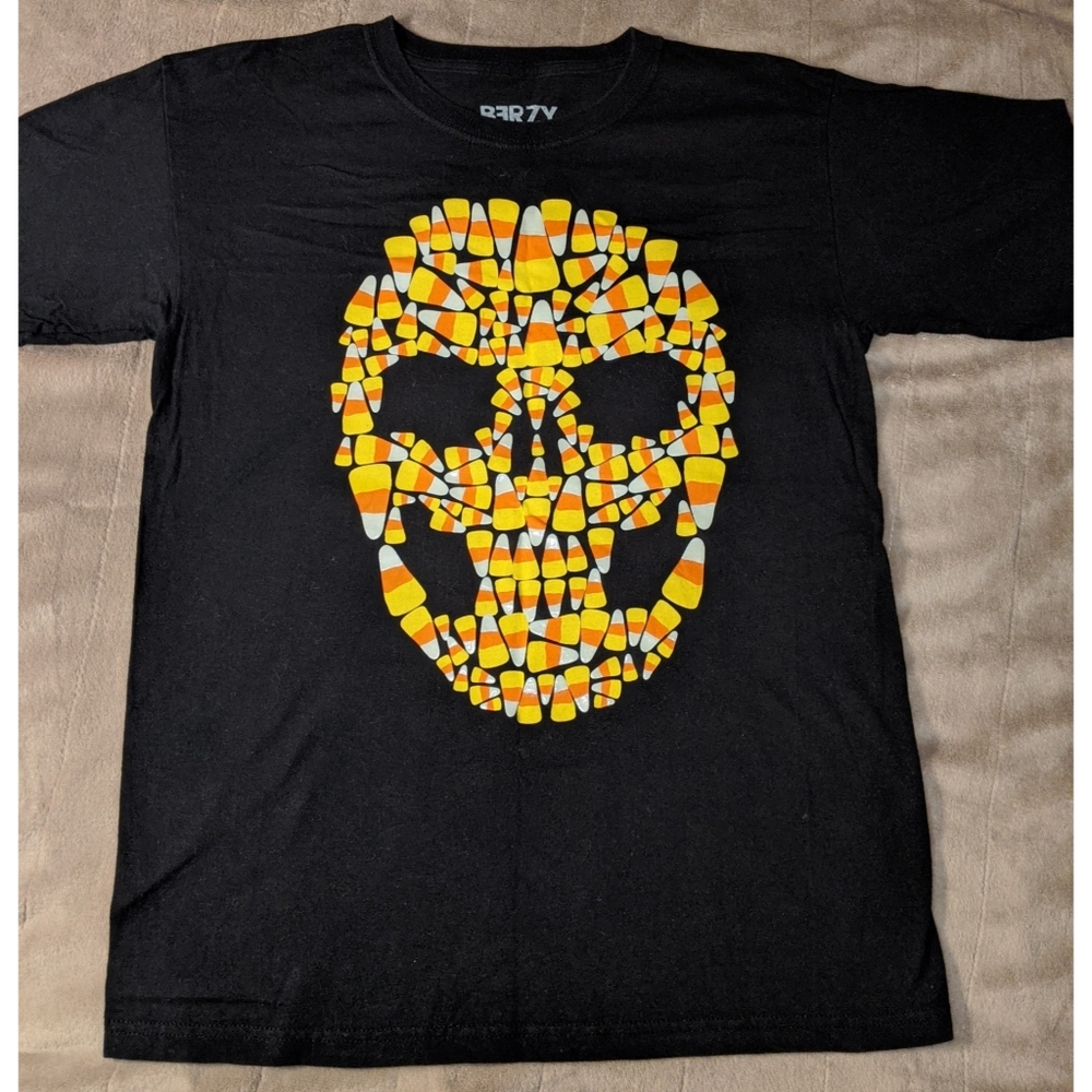 Berzy Candy Corn Skull Shirt Size XL
